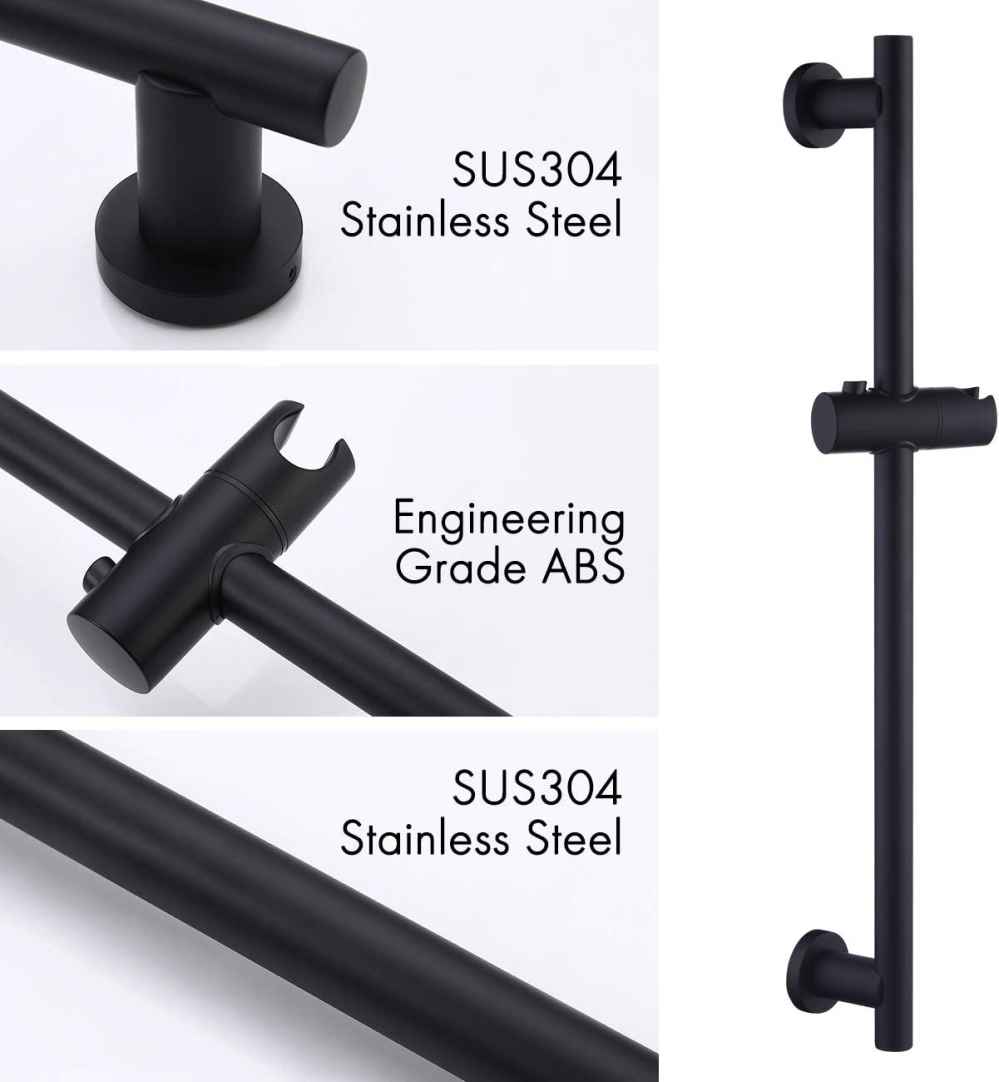 Matte Black Wall Mount Stainless Steel Round Shower Head