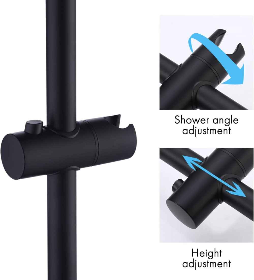 Matte Black Wall Mount Stainless Steel Round Shower Head