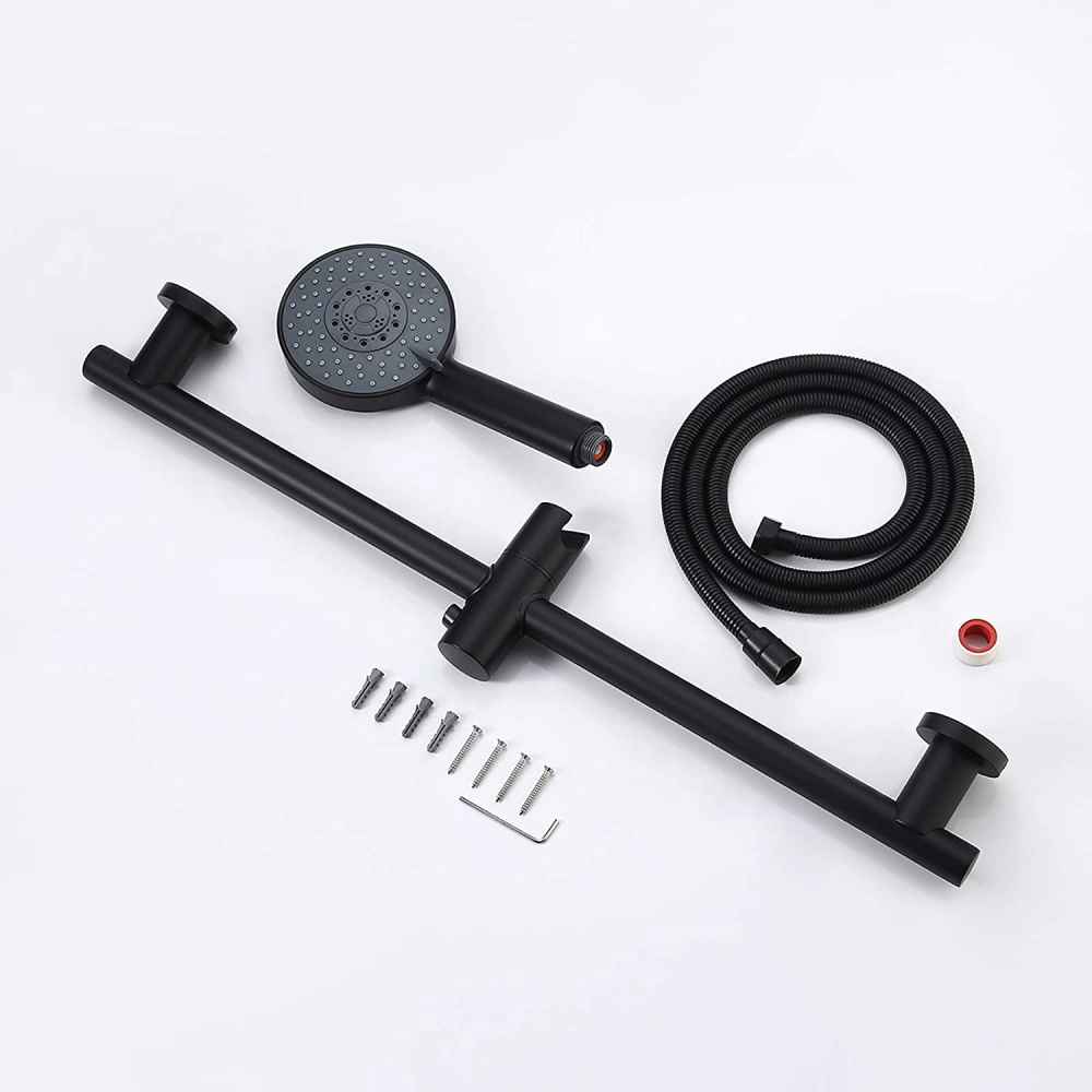 Matte Black Wall Mount Stainless Steel Round Shower Head