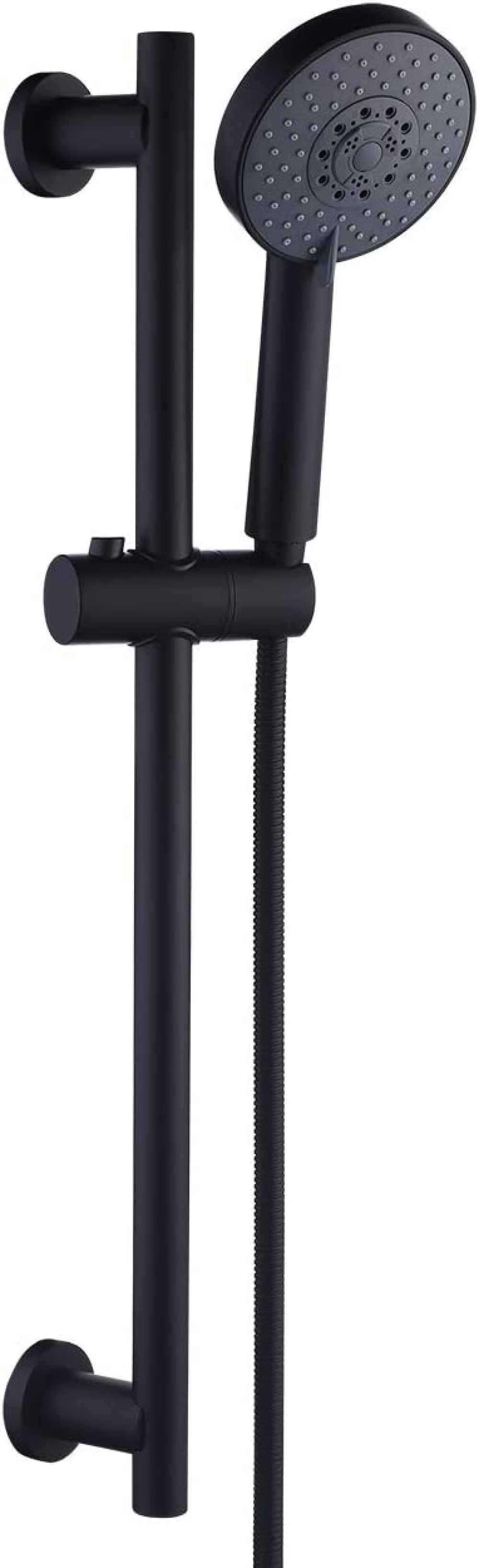 Matte Black Wall Mount  Stainless Steel Round Shower Head