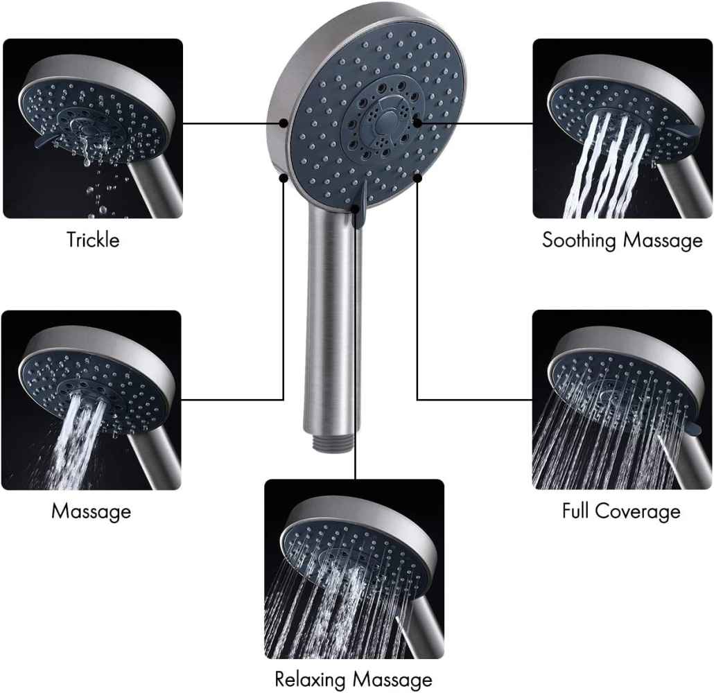 Brushed Stainless Steel Wall Mount Stainless Steel Round Shower Head