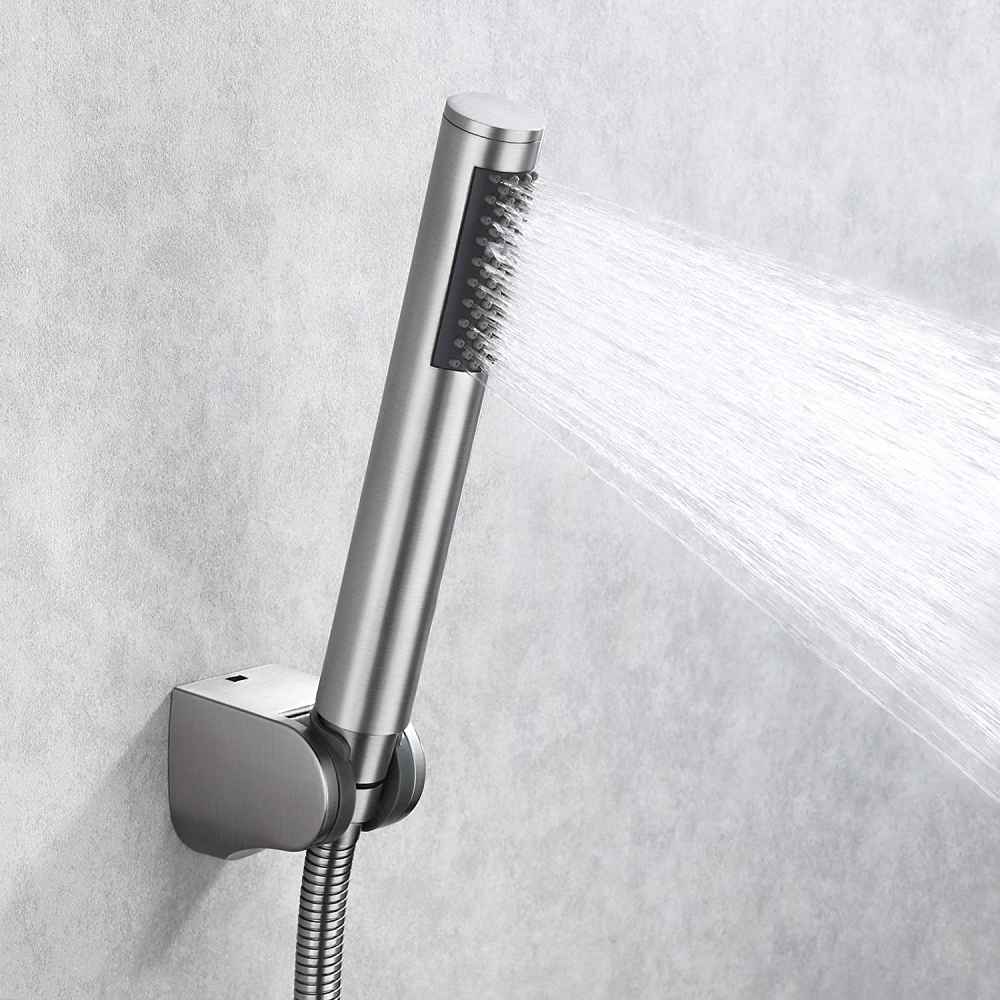 Brushed Steel Wall Mount Stainless Steel Cylindrical Shower Head