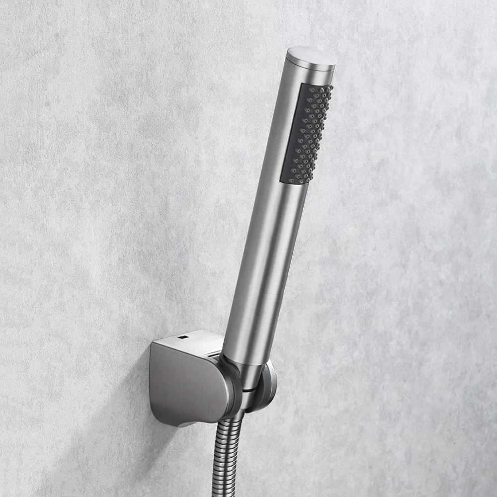 Brushed Steel Wall Mount Stainless Steel Cylindrical Shower Head