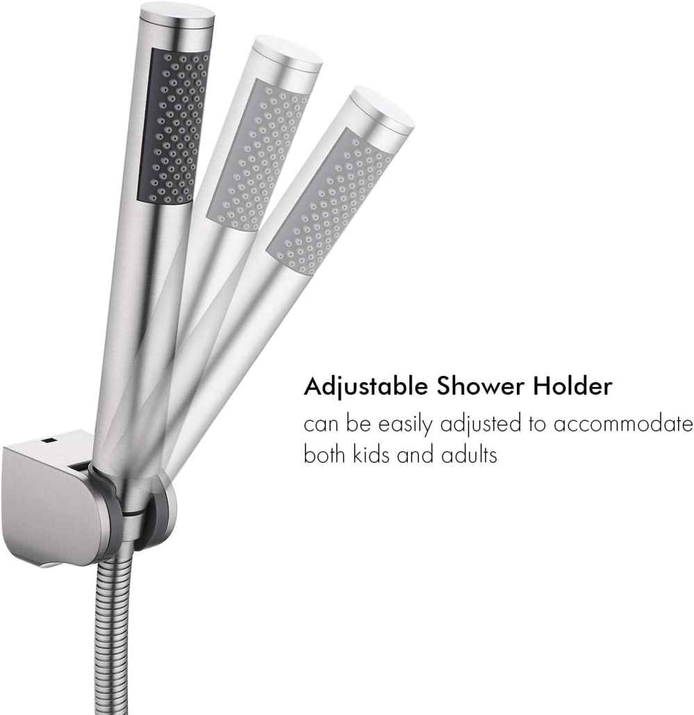 Brushed Steel Wall Mount Stainless Steel Cylindrical Shower Head