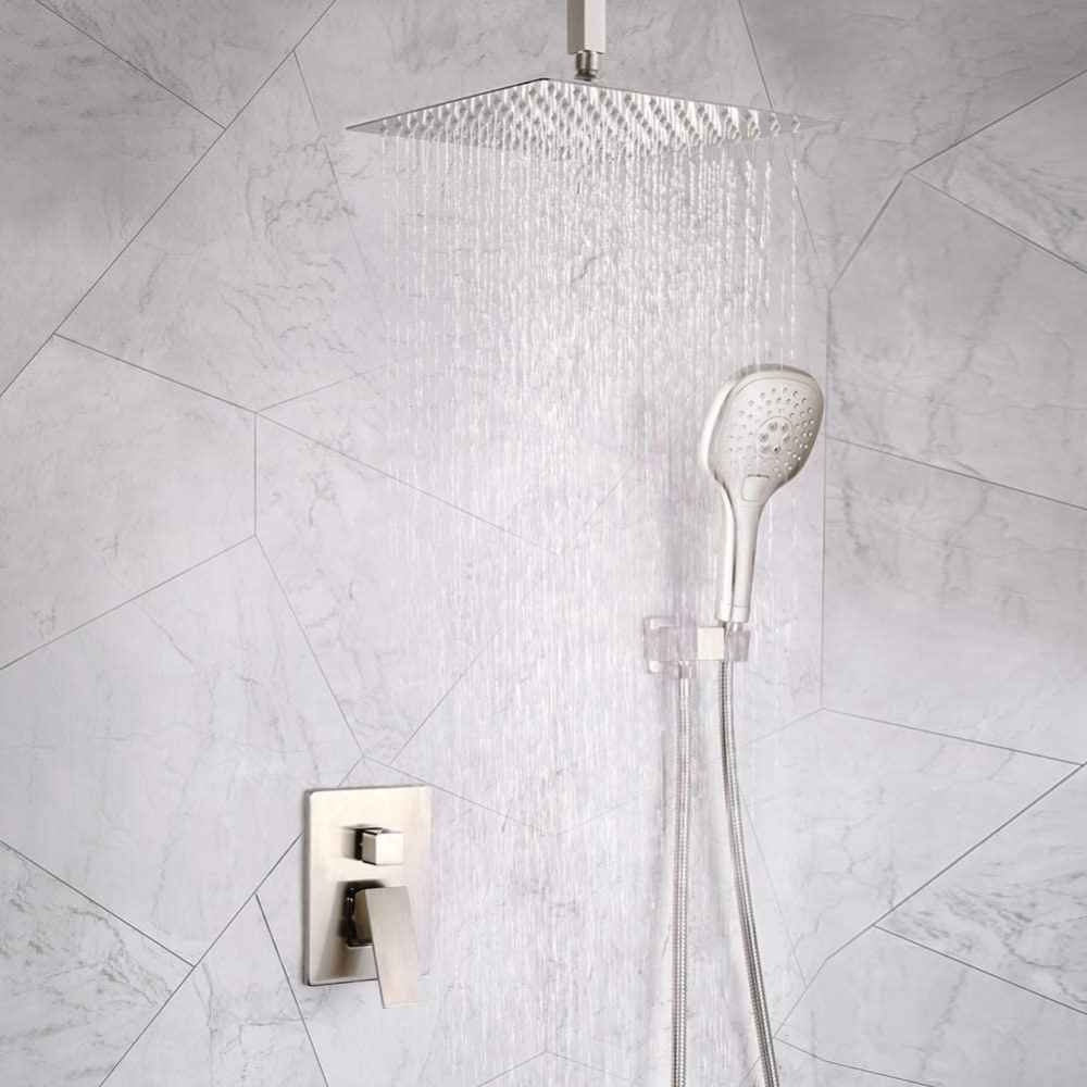 14.5-in. x 9.90-in. Shower Kit Brushed Nickel Stainless Steel CUPC