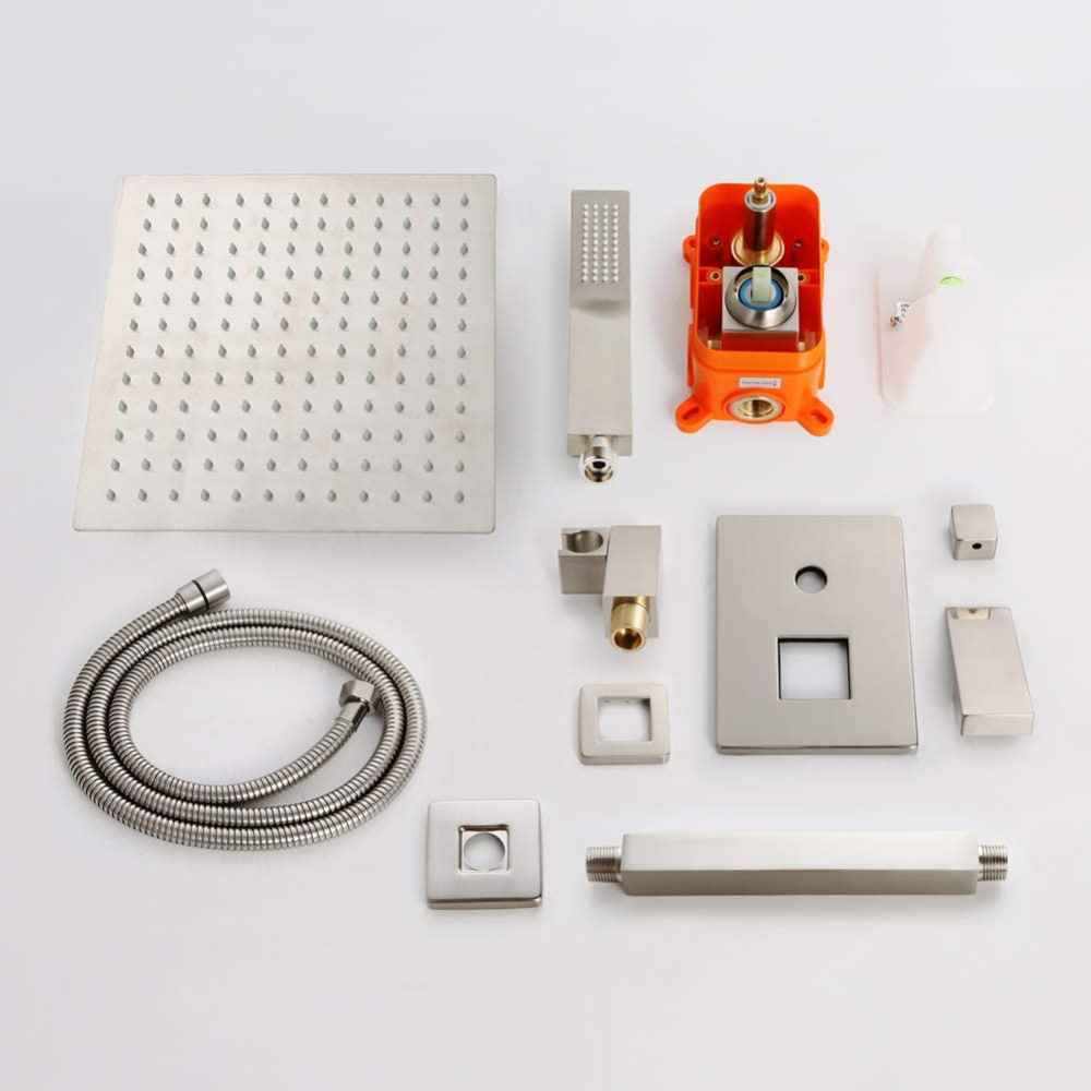 14.5-in. x 9.90-in. Shower Kit Brushed Nickel Stainless Steel CUPC
