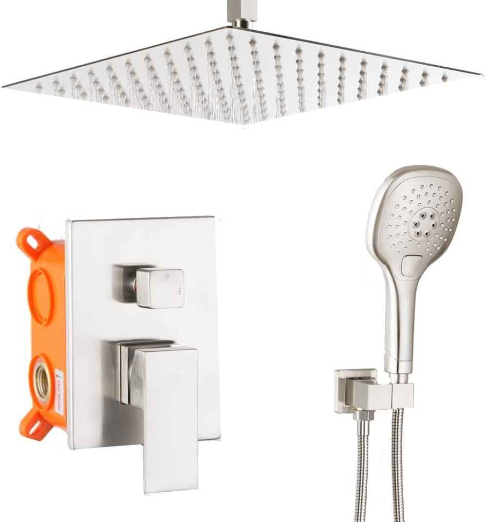 14.5-in. x 9.90-in. Shower Kit Brushed Nickel Stainless Steel CUPC