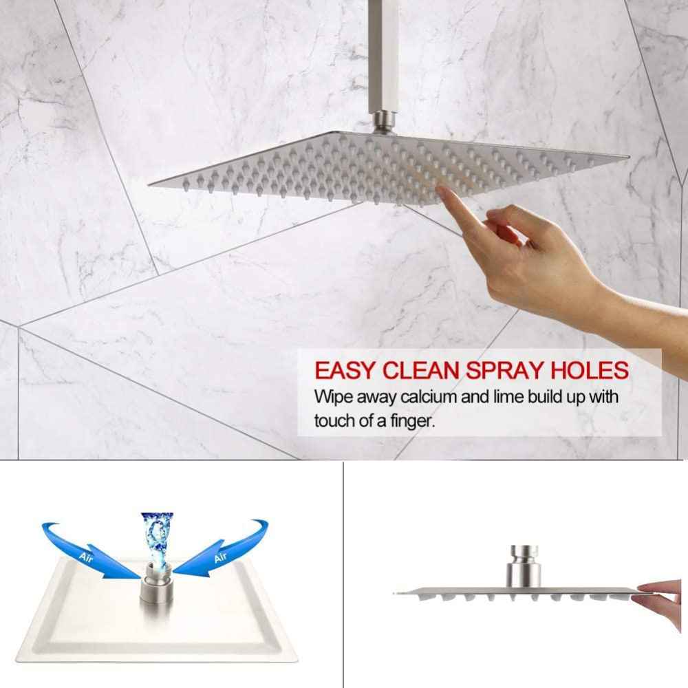 13.66-in. x 7.31-in. Shower Kit Brushed Nickel Stainless Steel-Brass CUPC