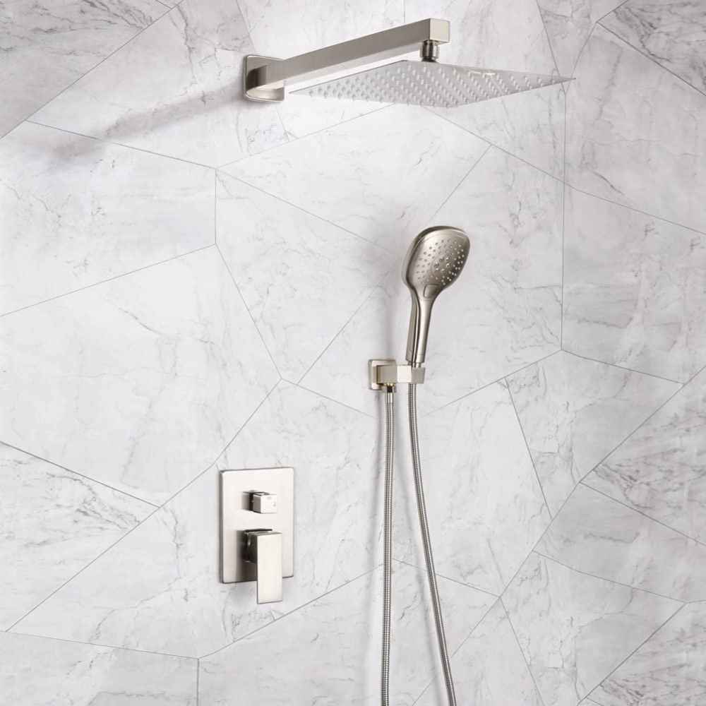 14.5-in. x 10.09-in. Shower Kit Brushed Nickel Stainless Steel-Brass CUPC