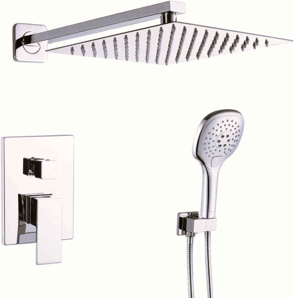 14.5-in. x 10.09-in. Shower Kit Brushed Nickel Stainless Steel-Brass CUPC