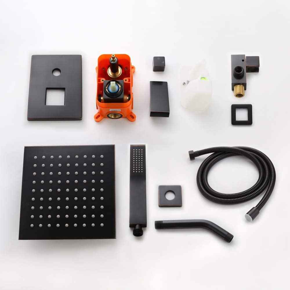 12.48-in. x 6.69-in. Shower Kit Oil Rubbed Bronze Stainless Steel-Brass