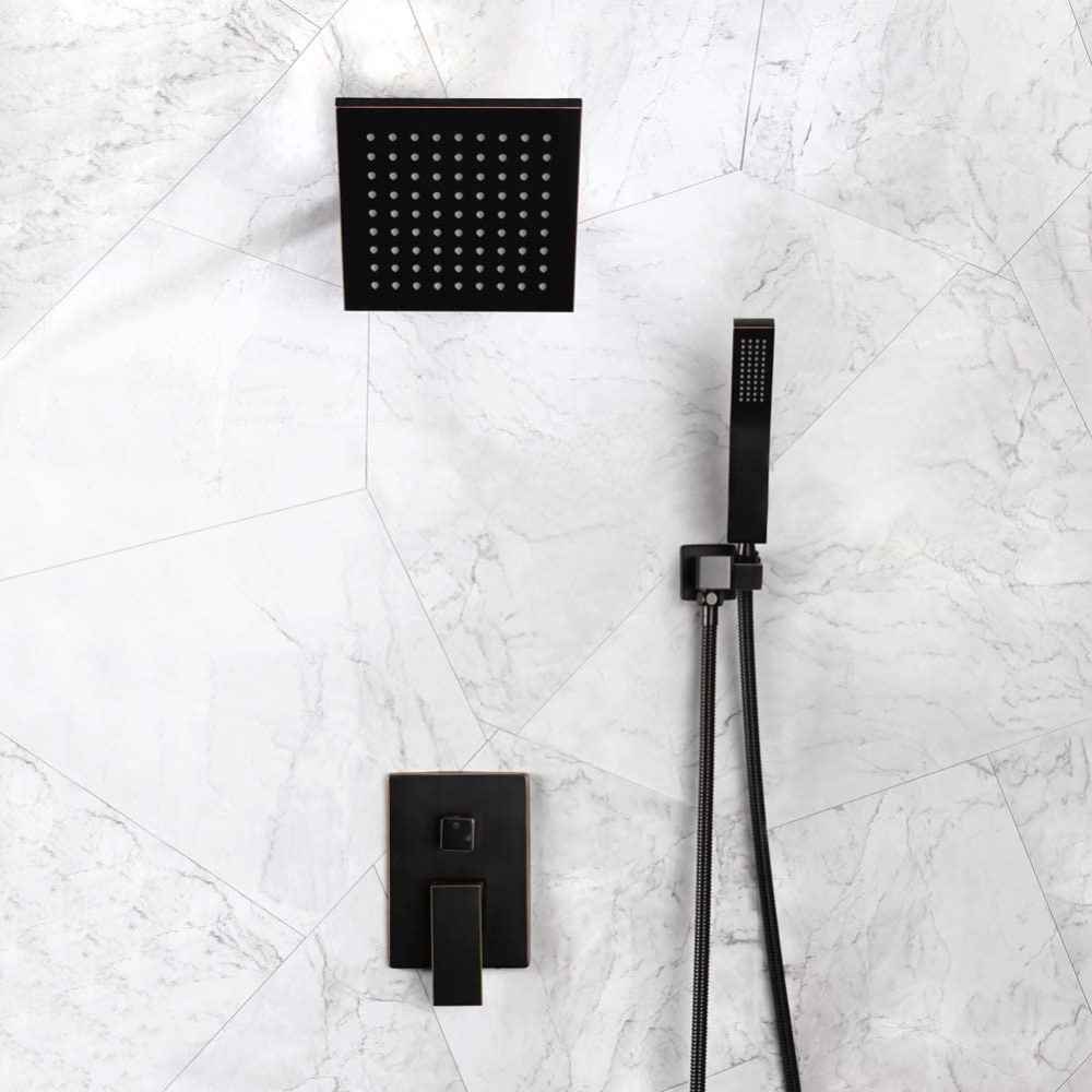 12.48-in. x 6.69-in. Shower Kit Oil Rubbed Bronze Stainless Steel-Brass