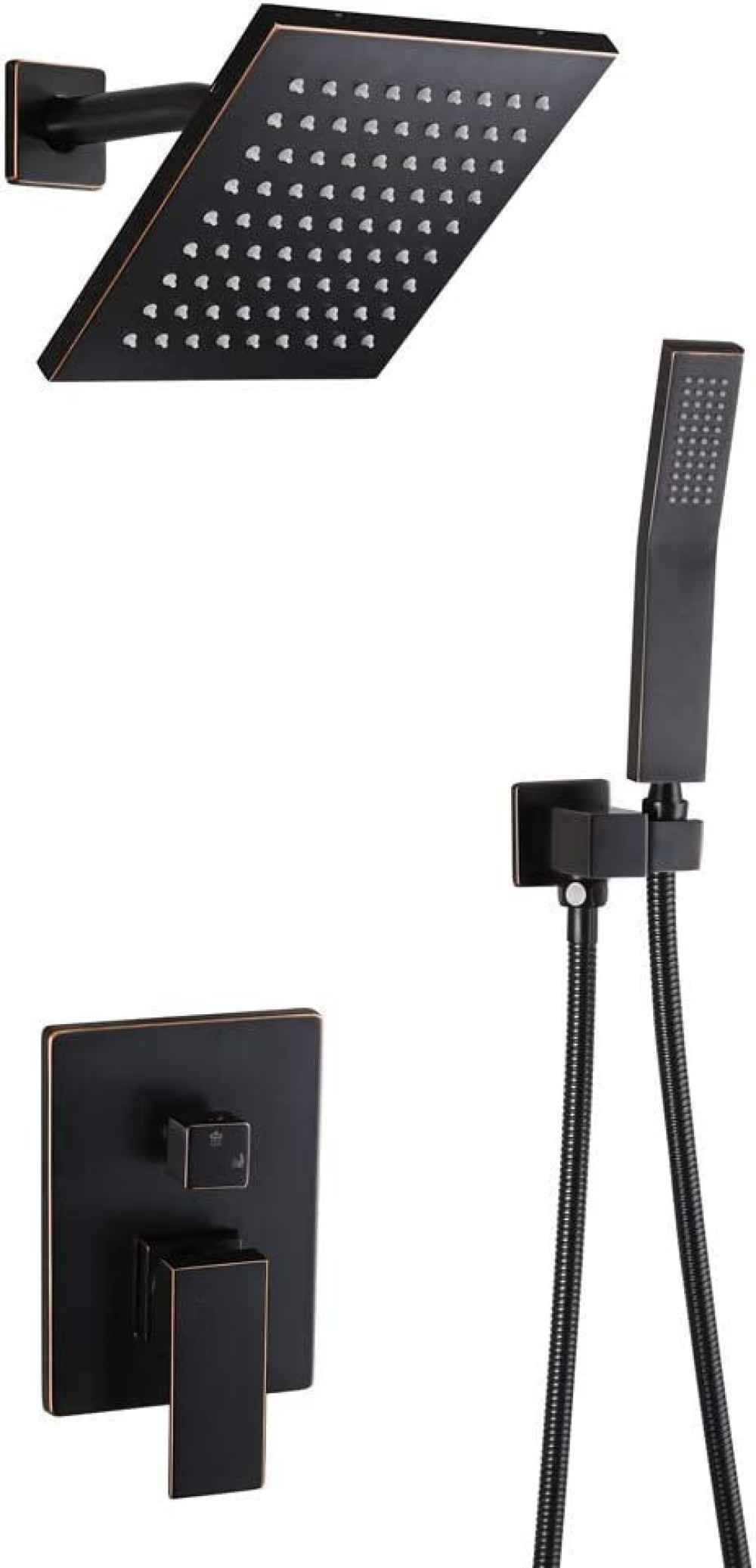 12.48-in. x 6.69-in. Shower Kit Oil Rubbed Bronze Stainless Steel-Brass