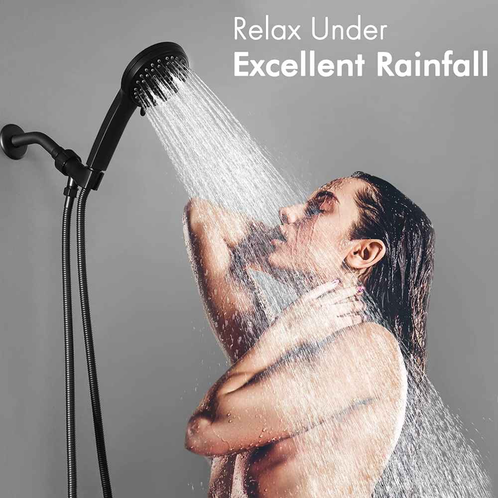 Matte Black Wall Mount Stainless Steel Round Shower Head