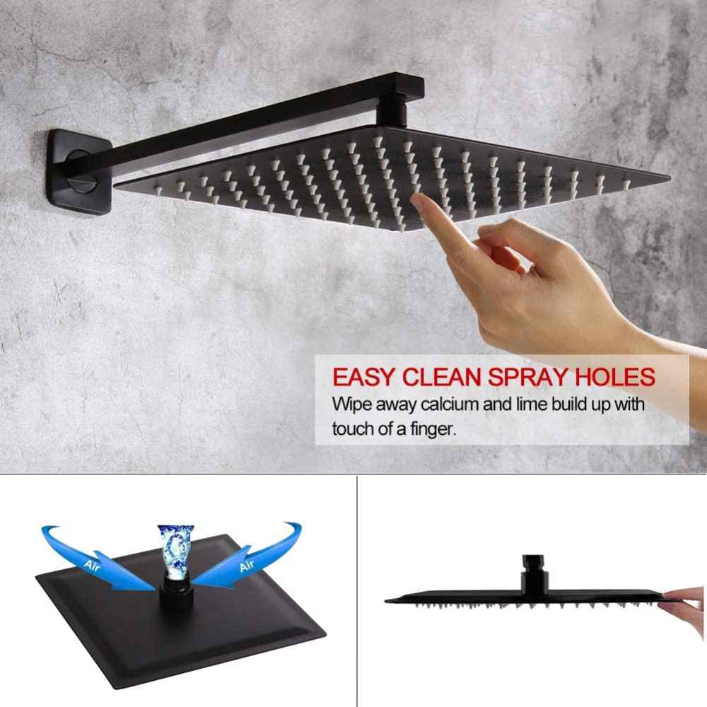 14.40-in. x 9.92-in. Shower Kit Black Stainless Steel CUPC