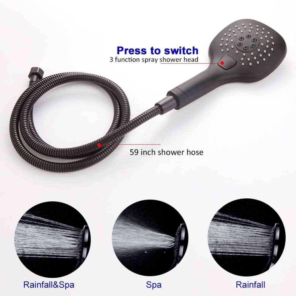 14.40-in. x 9.92-in. Shower Kit Black Stainless Steel CUPC