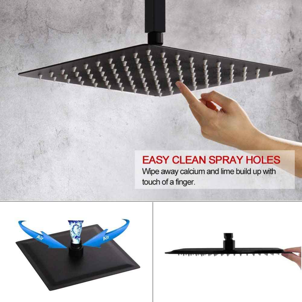 15-in. x 10-in. Shower Kit Black Stainless Steel CUPC
