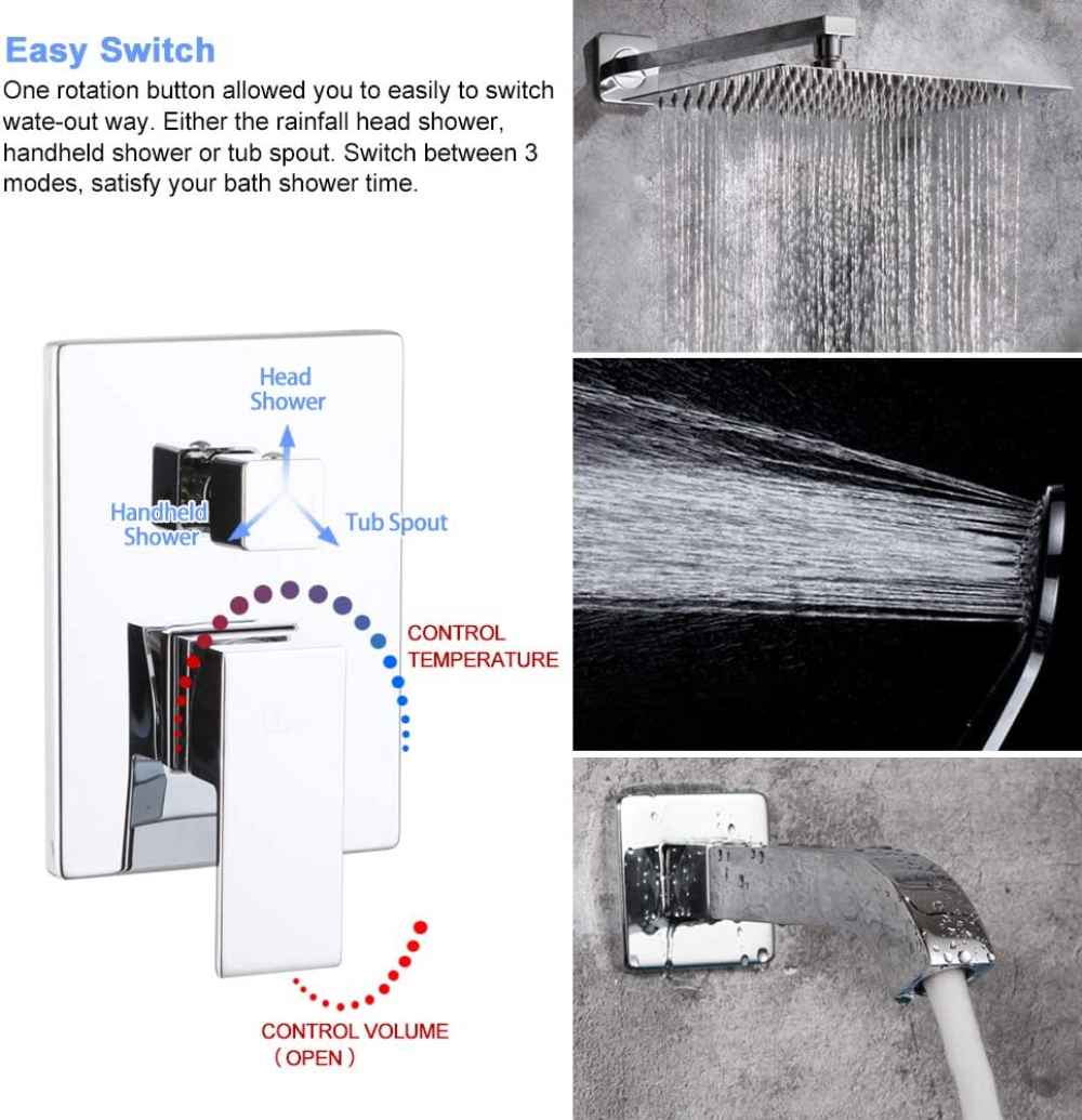 14.5-in. x 10-in. Shower Kit Chrome Stainless Steel CUPC