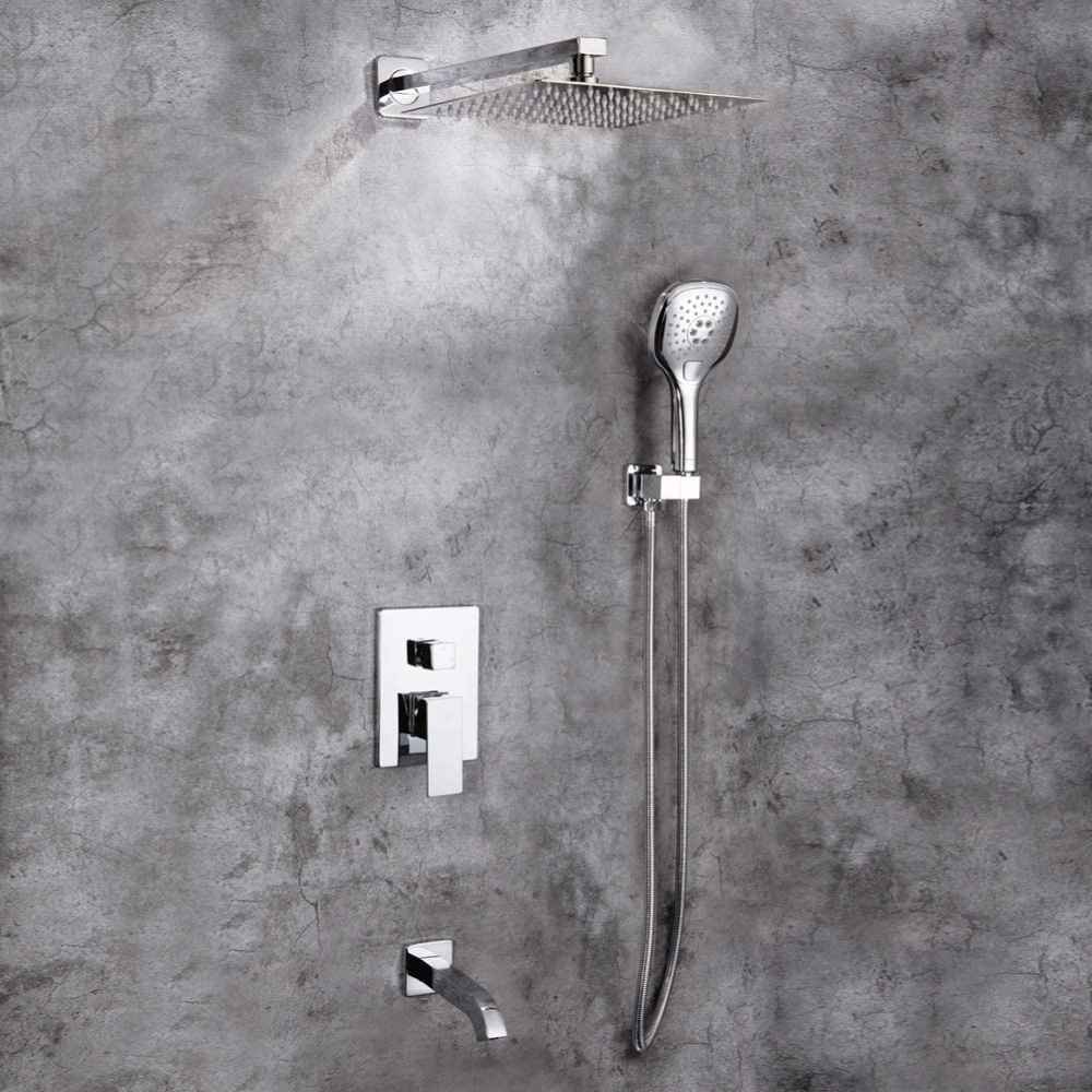 14.5-in. x 10-in. Shower Kit Chrome Stainless Steel CUPC