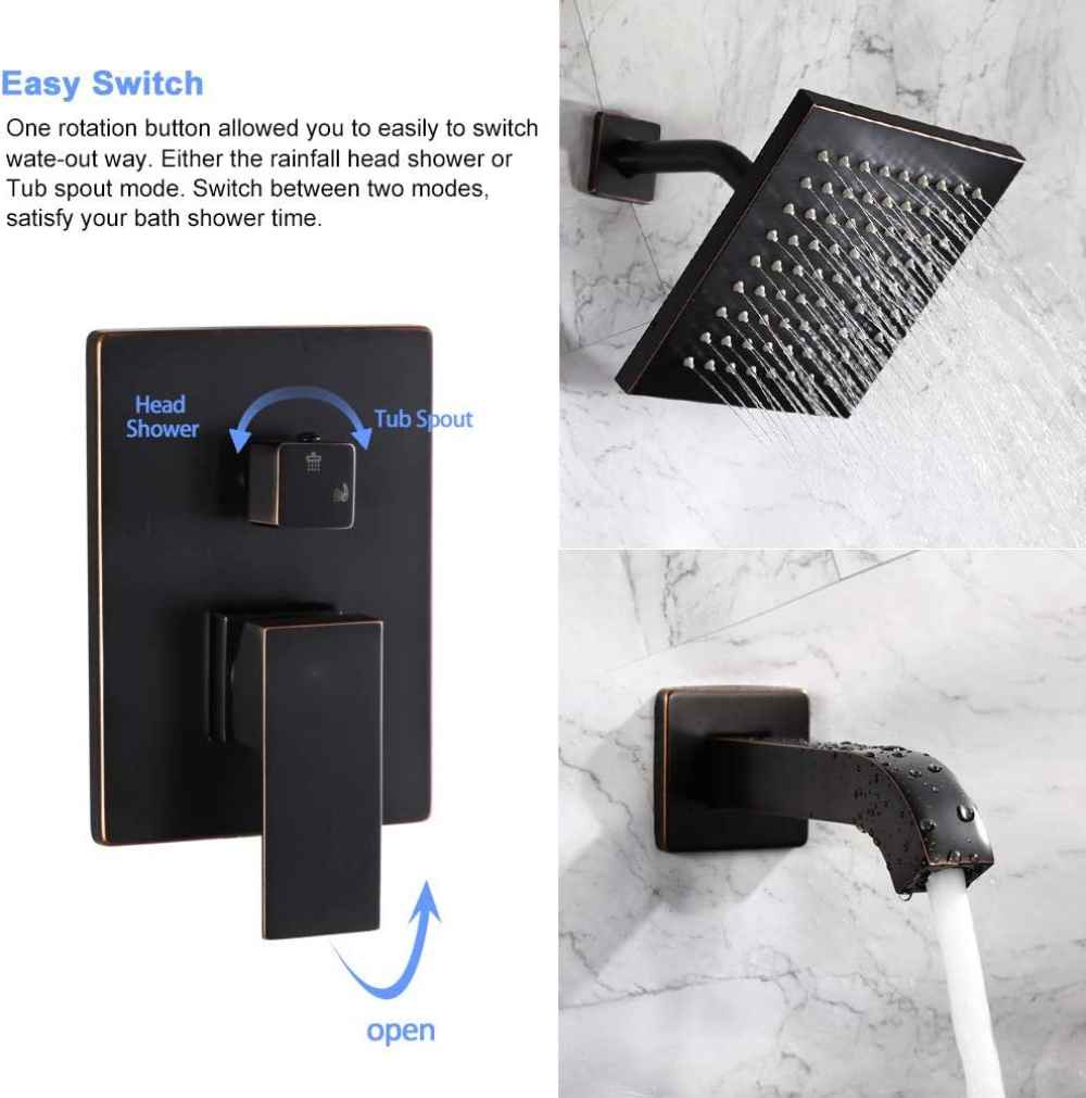 11.79-in. x 6.79-in. Shower Kit Oil Rubbed Bronze Brass CUPC