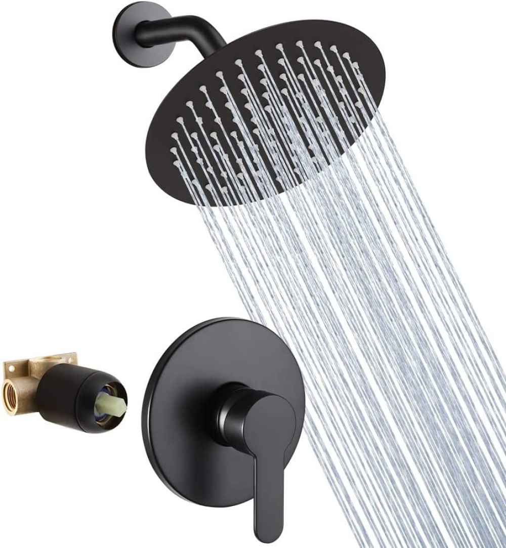 11.2-in. x 3.2-in. Shower Kit Black Stainless Steel CUPC