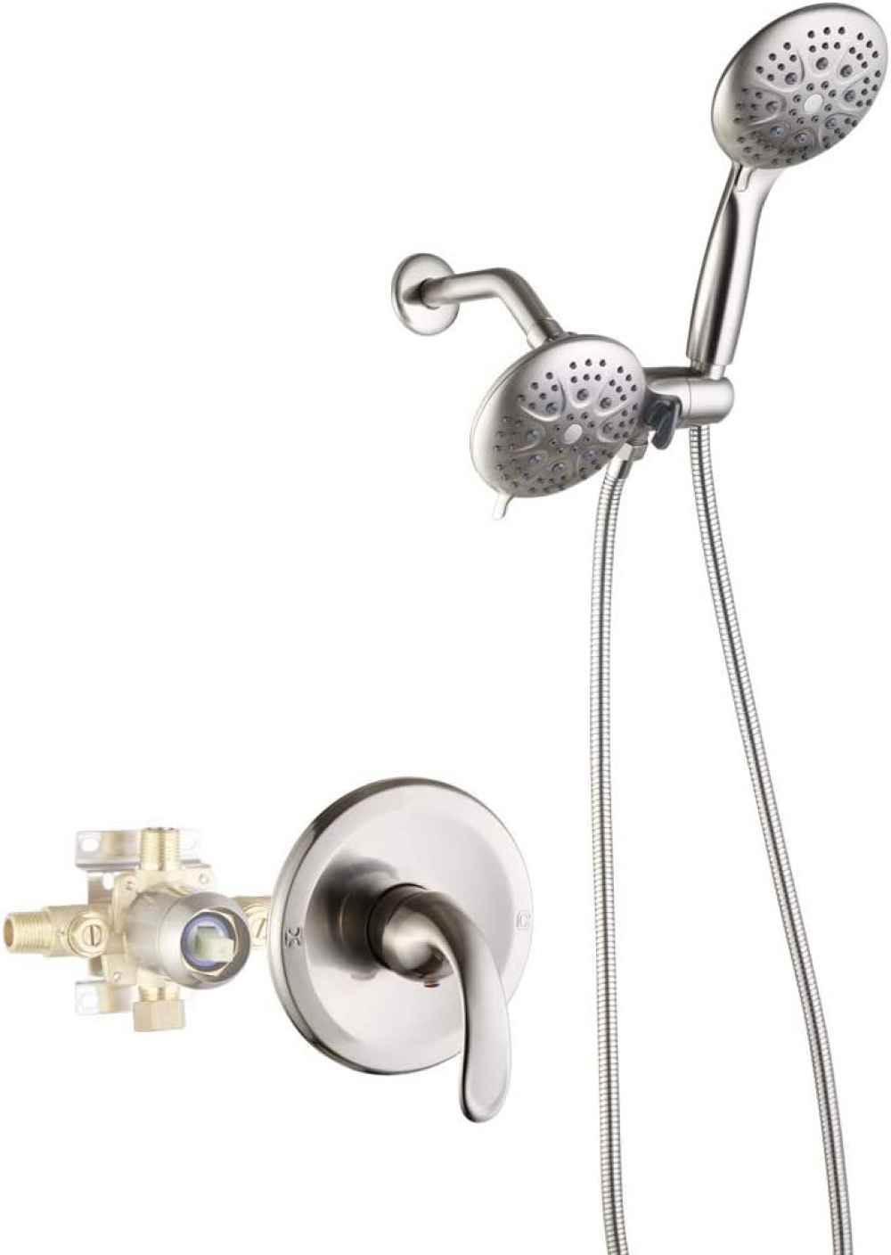 12.99-in. x 6.57-in. Shower Kit Brushed Nickel Stainless Steel CUPC