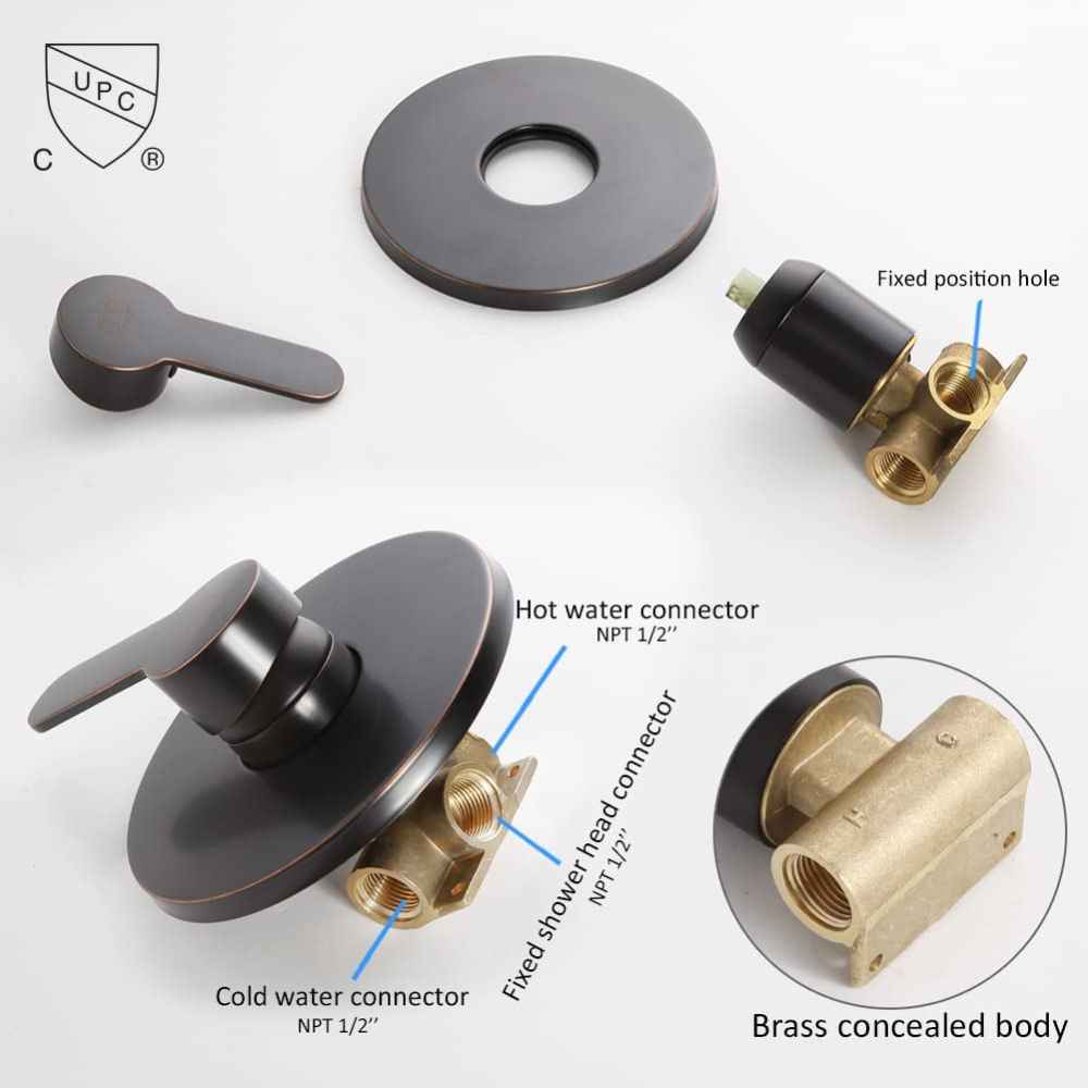 11.57-in. x 3.3-in. Shower Kit Oil Rubbed Bronze Stainless Steel CUPC