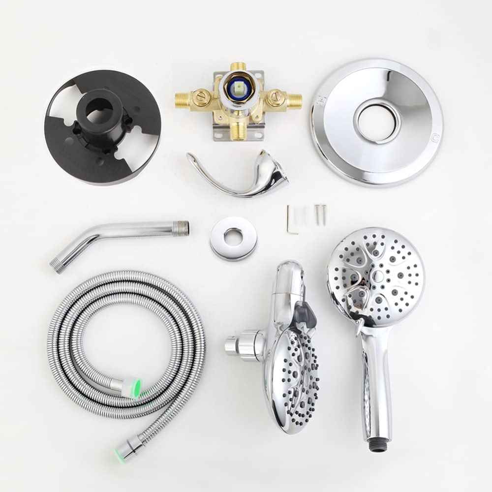12.12-in. x 6.64-in. Shower Kit Chrome Stainless Steel CUPC