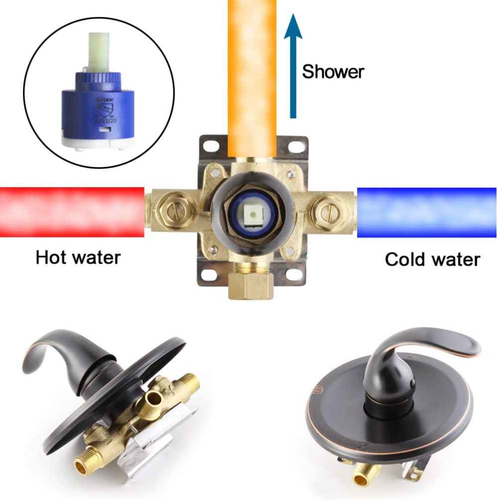 12.16-in. x 6.72-in. Shower Kit Oil Rubbed Bronze Stainless Steel CUPC