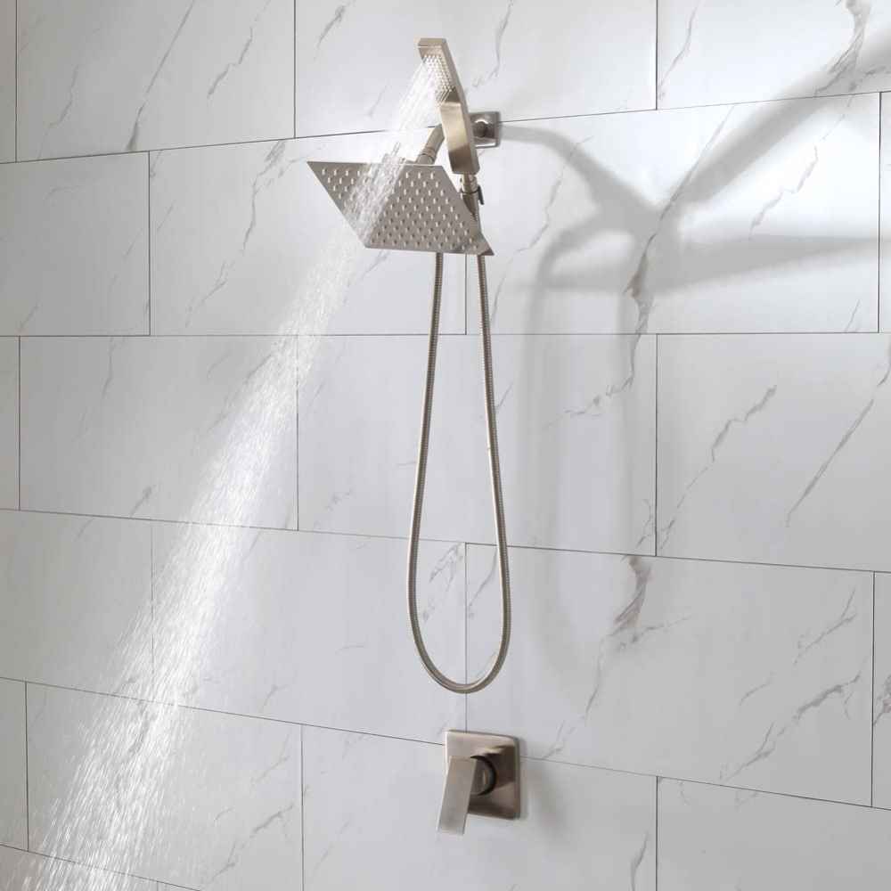 11.64-in. x 5.55-in. Shower Kit Brushed Nickel Stainless Steel
