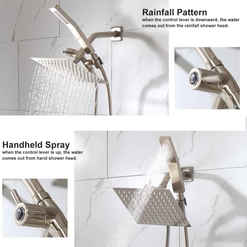 11.64-in. x 5.55-in. Shower Kit Brushed Nickel Stainless Steel