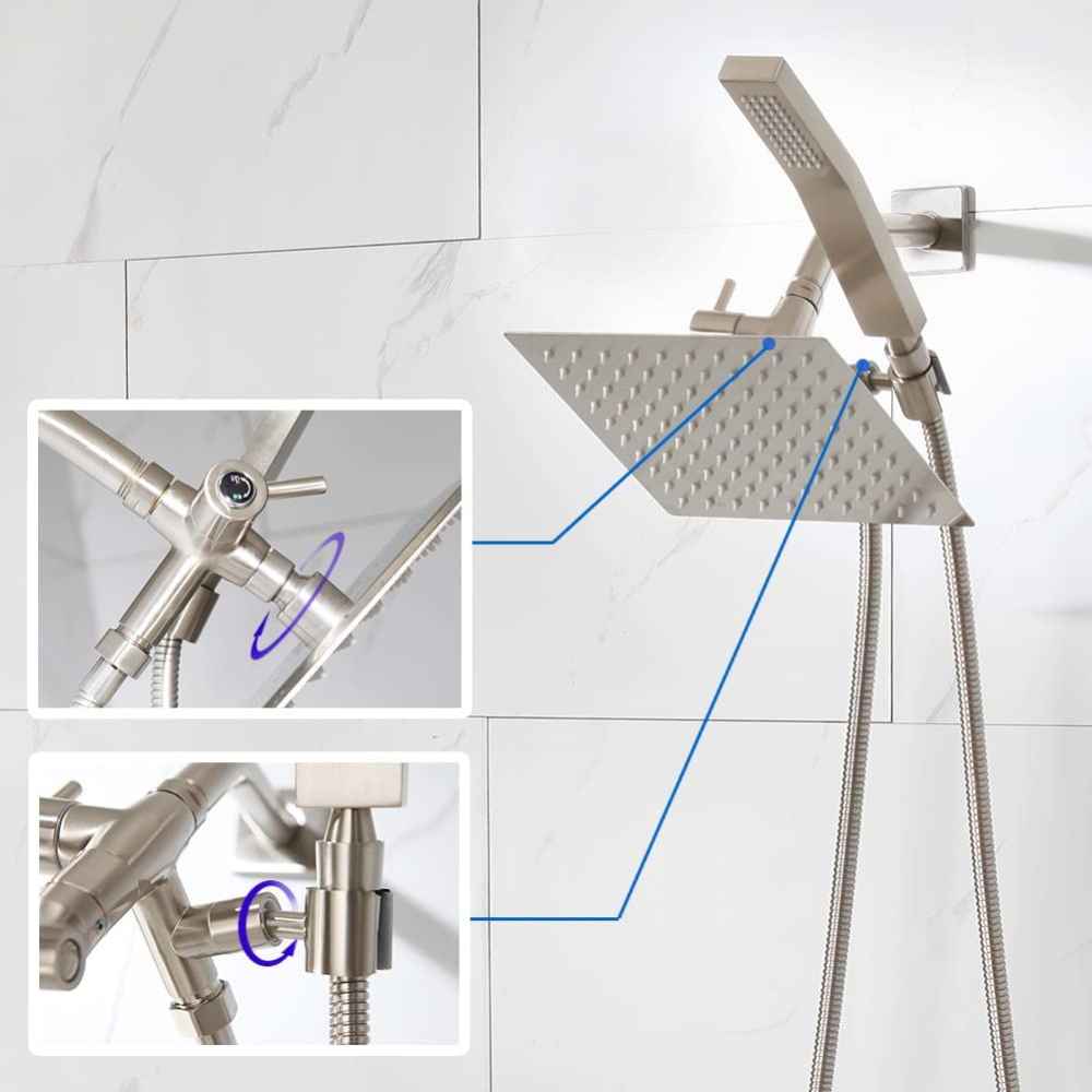 11.64-in. x 5.55-in. Shower Kit Brushed Nickel Stainless Steel
