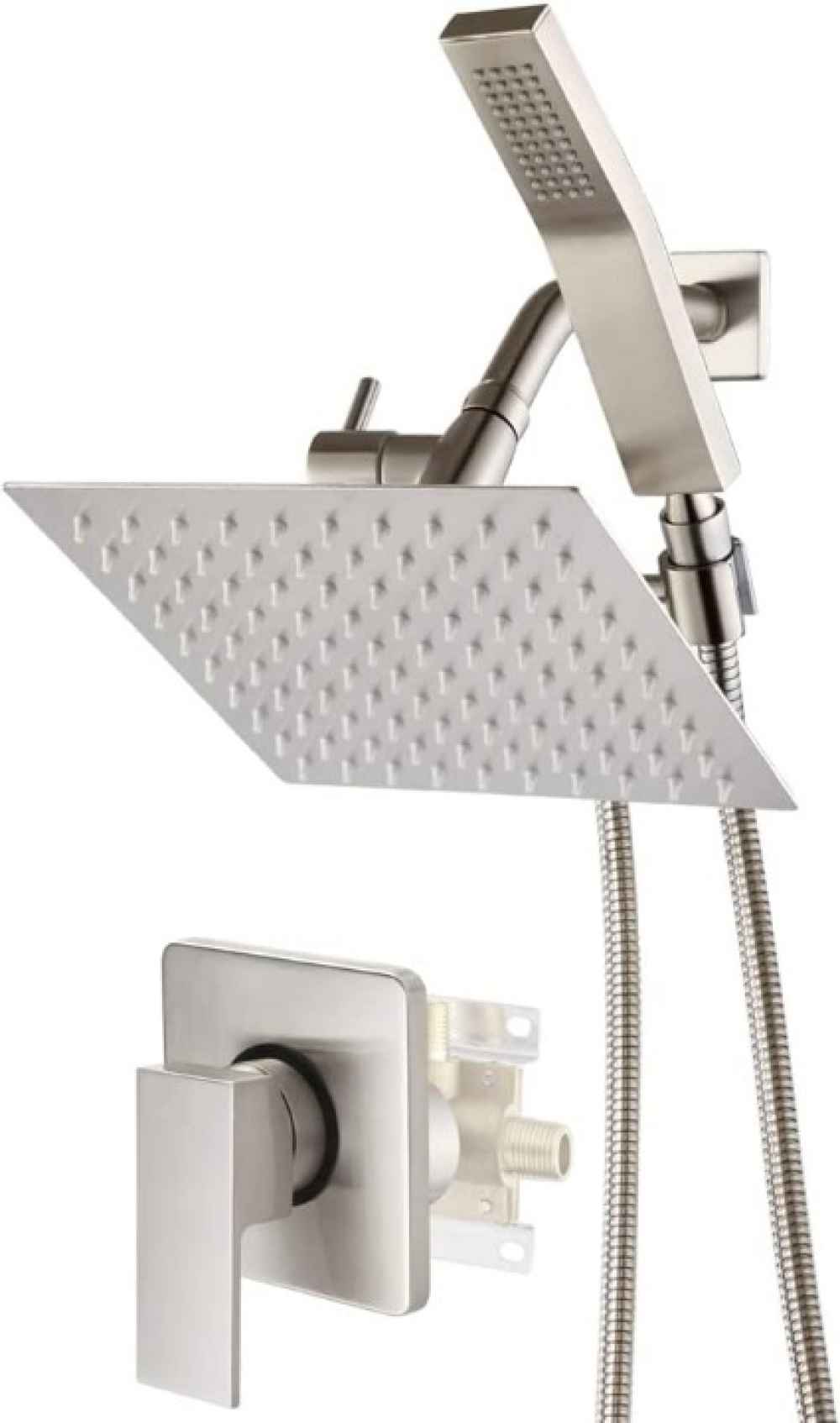 11.64-in. x 5.55-in. Shower Kit Brushed Nickel Stainless Steel