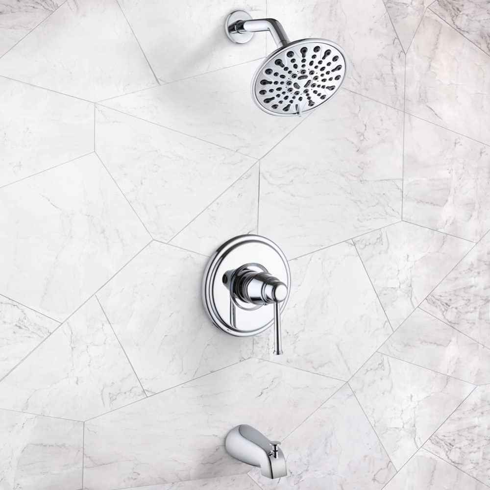 12.01-in. x 6.6-in. Shower Kit Chrome Stainless Steel