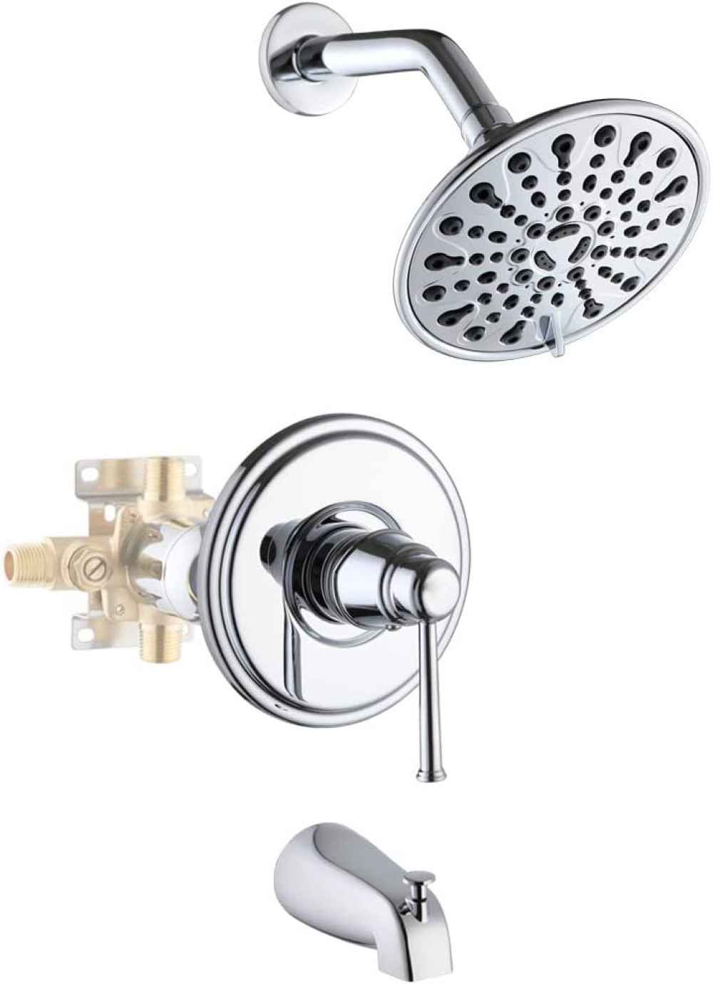 12.01-in. x 6.6-in. Shower Kit Chrome Stainless Steel