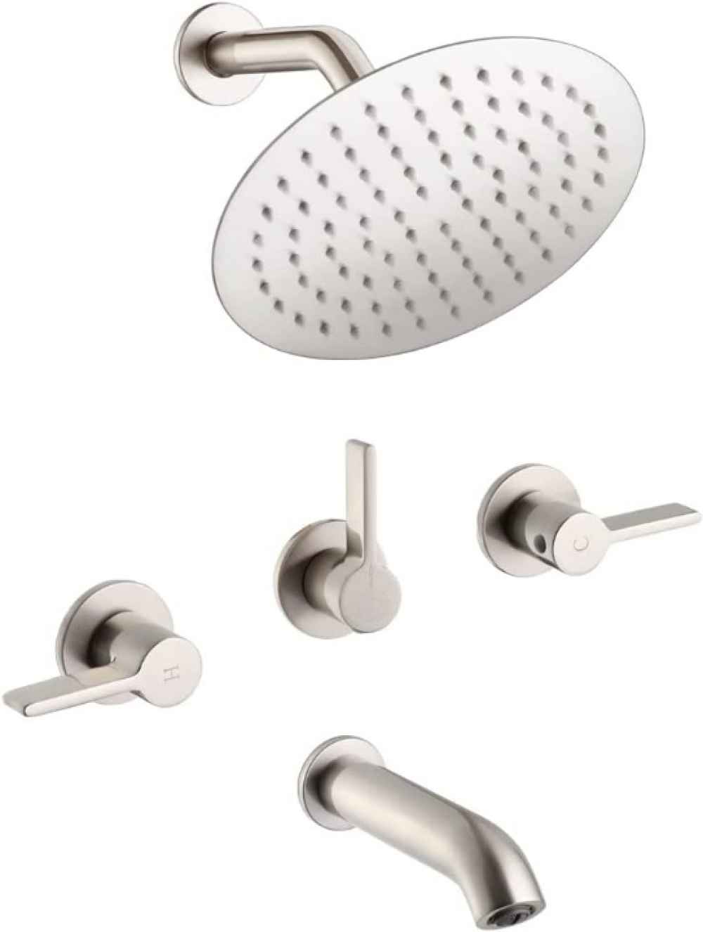 12.12-in. x 6.85-in. Shower Kit Brushed Nickel Stainless Steel