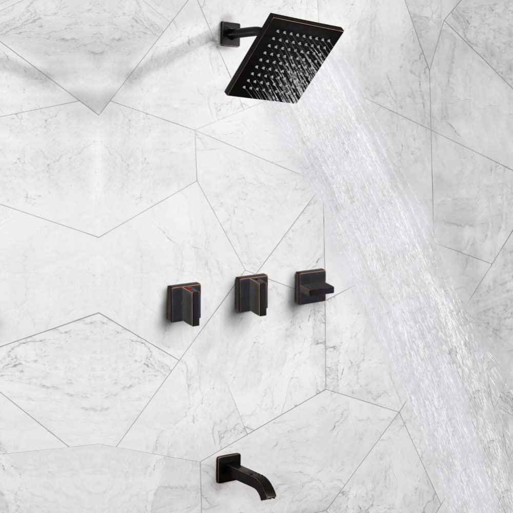 12.29-in. x 6.7-in. Shower Kit Oil Rubbed Bronze Stainless Steel
