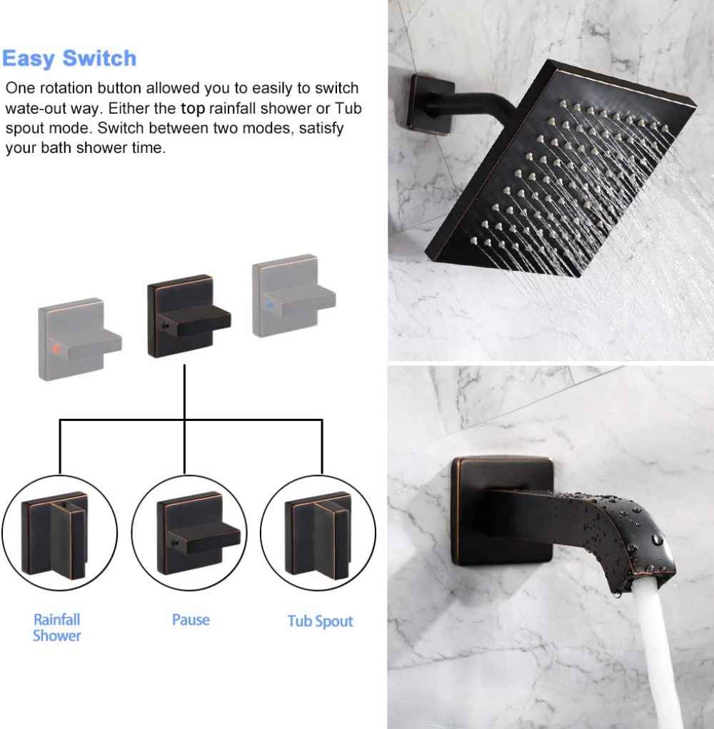 12.29-in. x 6.7-in. Shower Kit Oil Rubbed Bronze Stainless Steel