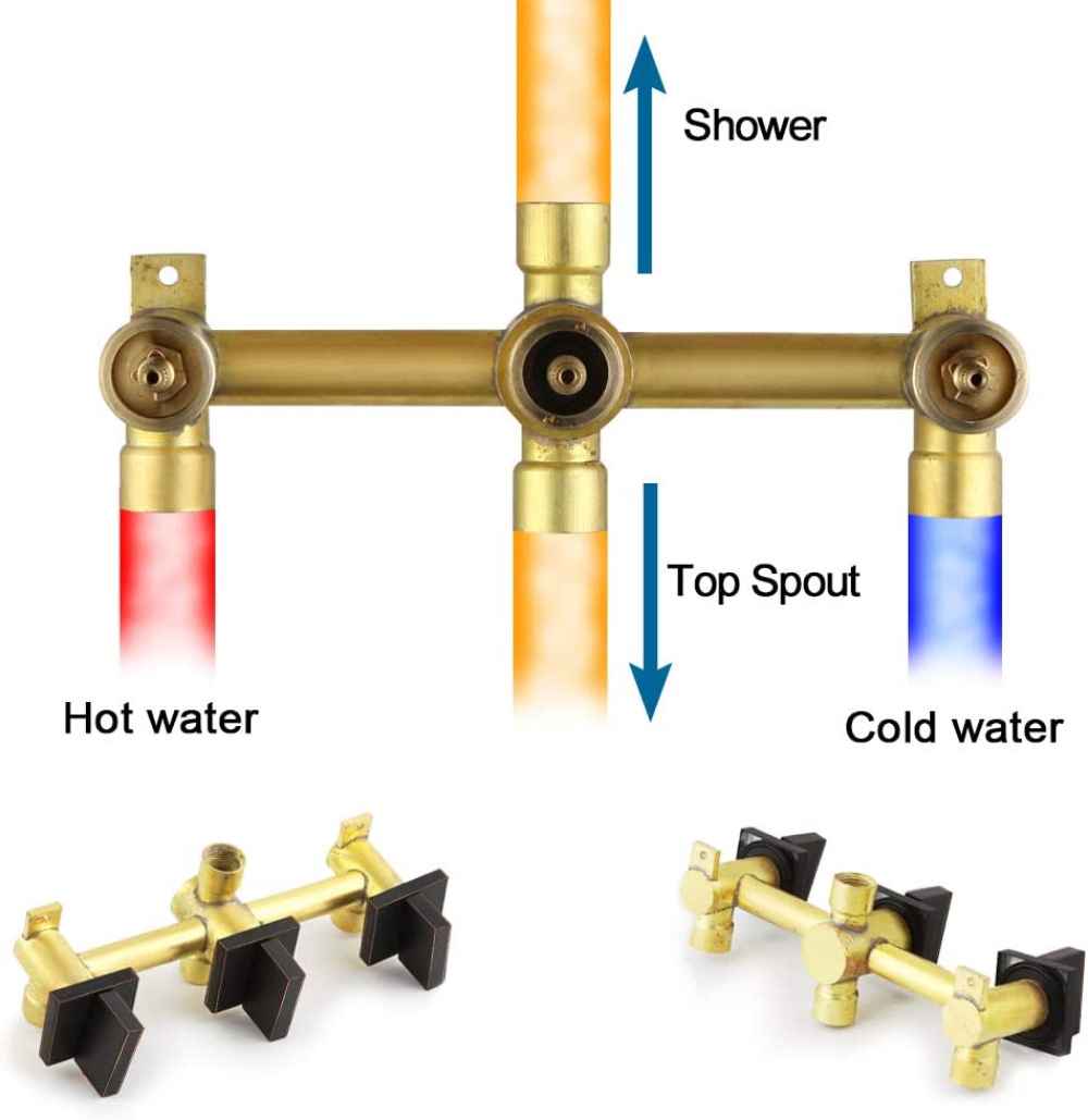 12.29-in. x 6.7-in. Shower Kit Oil Rubbed Bronze Stainless Steel