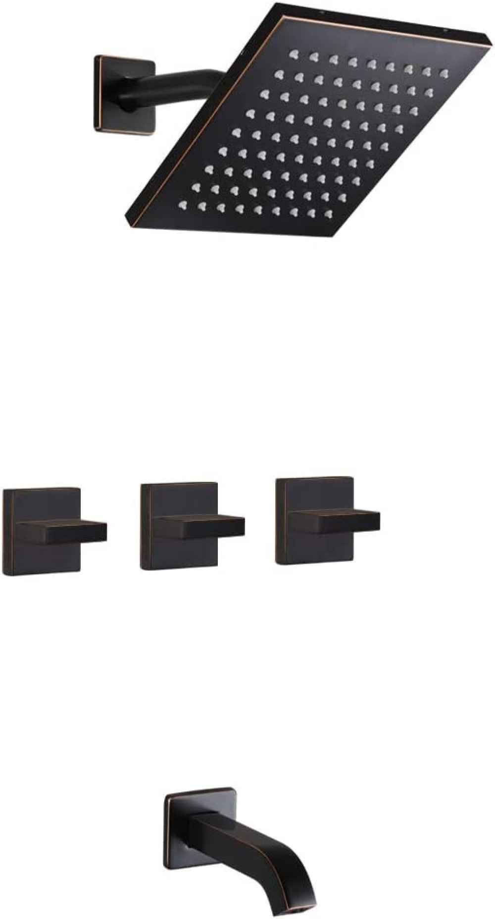 12.29-in. x 6.7-in. Shower Kit Oil Rubbed Bronze Stainless Steel