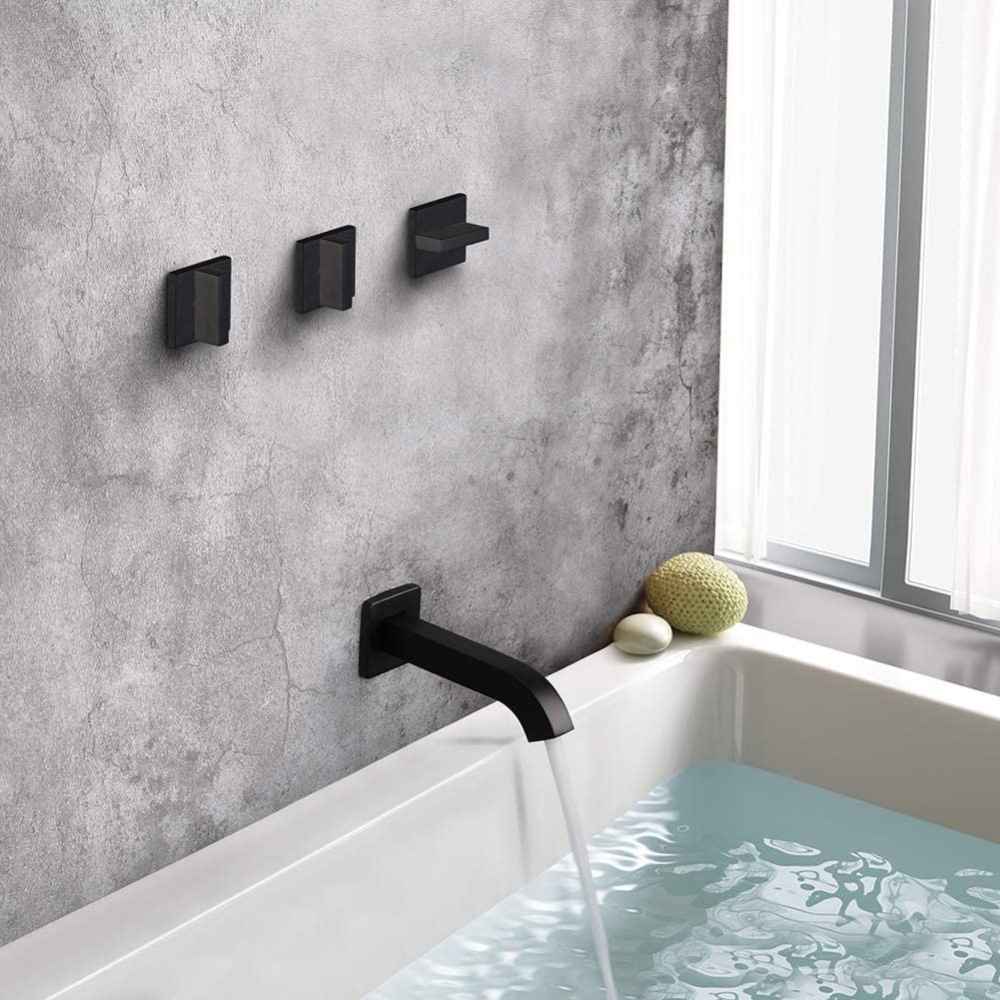 12.44-in. x 6.85-in. Shower Kit Black Brass