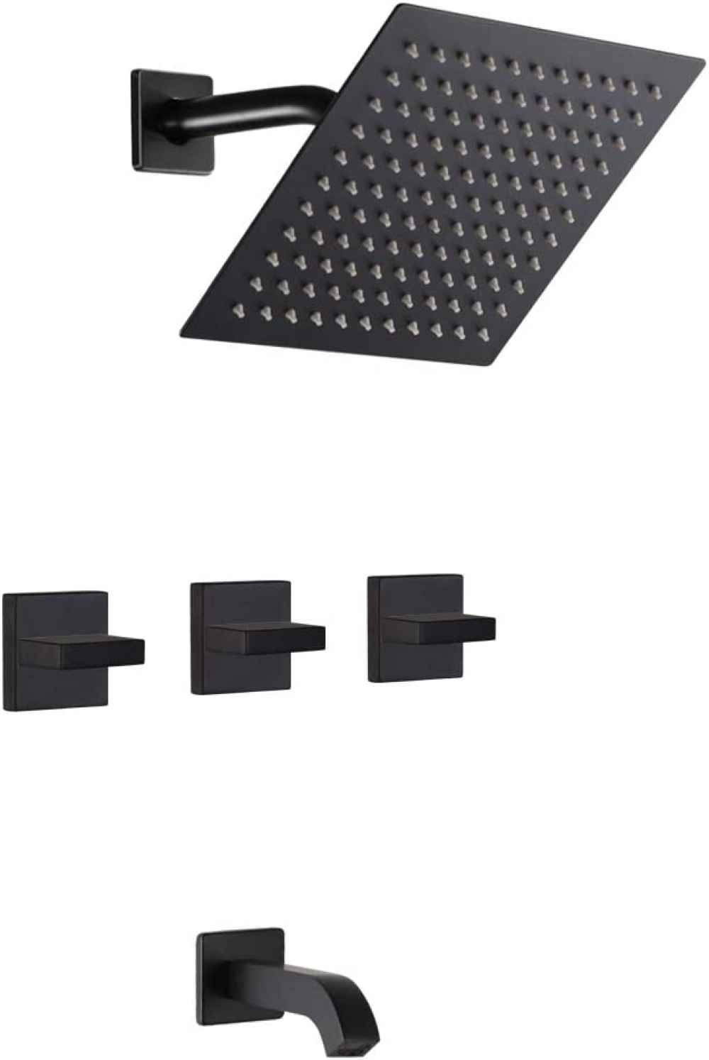 12.44-in. x 6.85-in. Shower Kit Black Brass