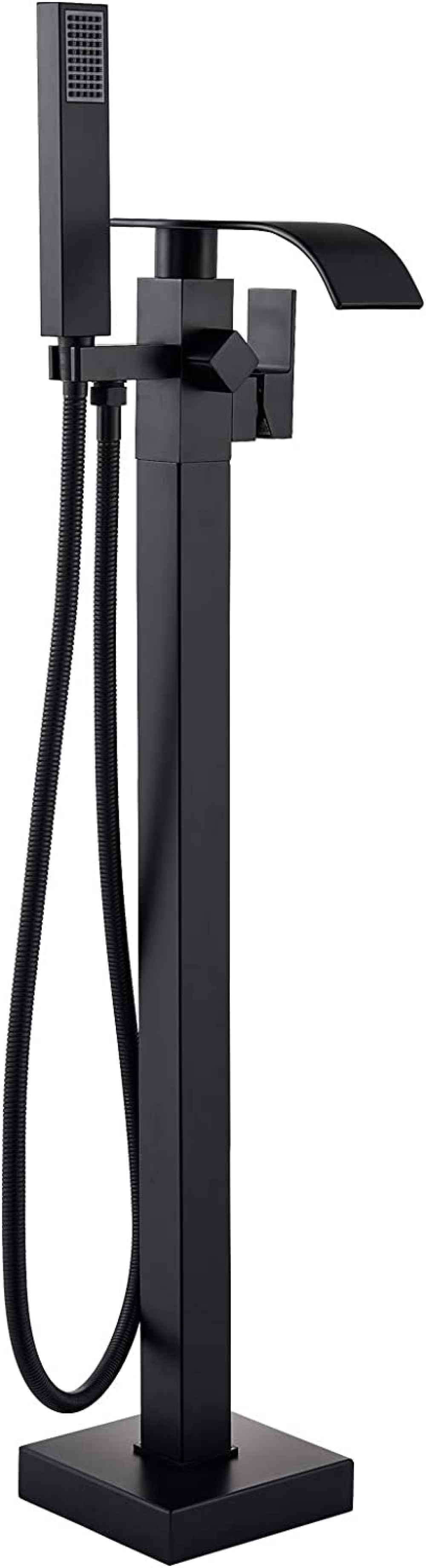 1 Hole  Matte Bathtub Shower Faucet Black Brass