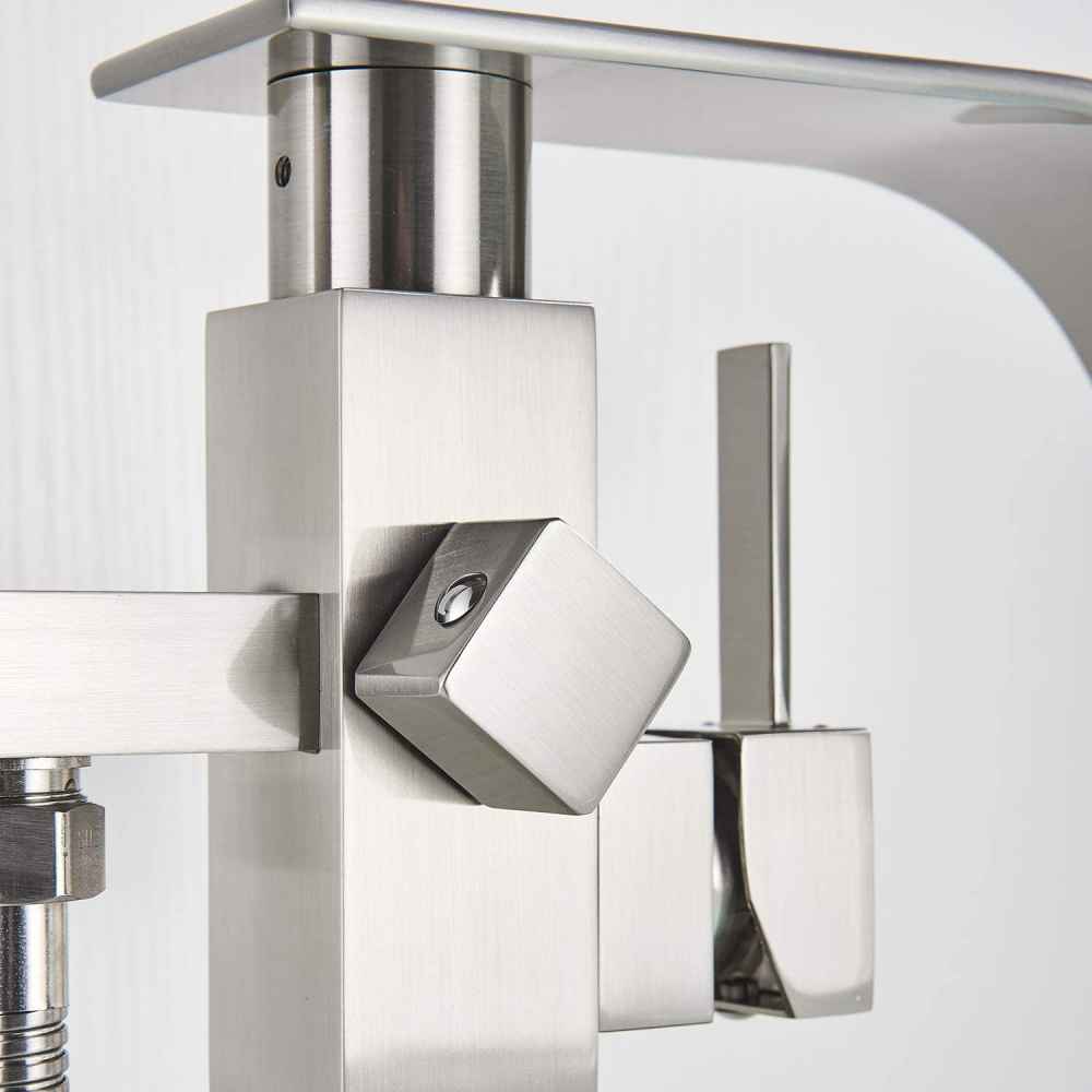 1 Hole Brushed Bathtub Shower Faucet Brushed Nickel Brass