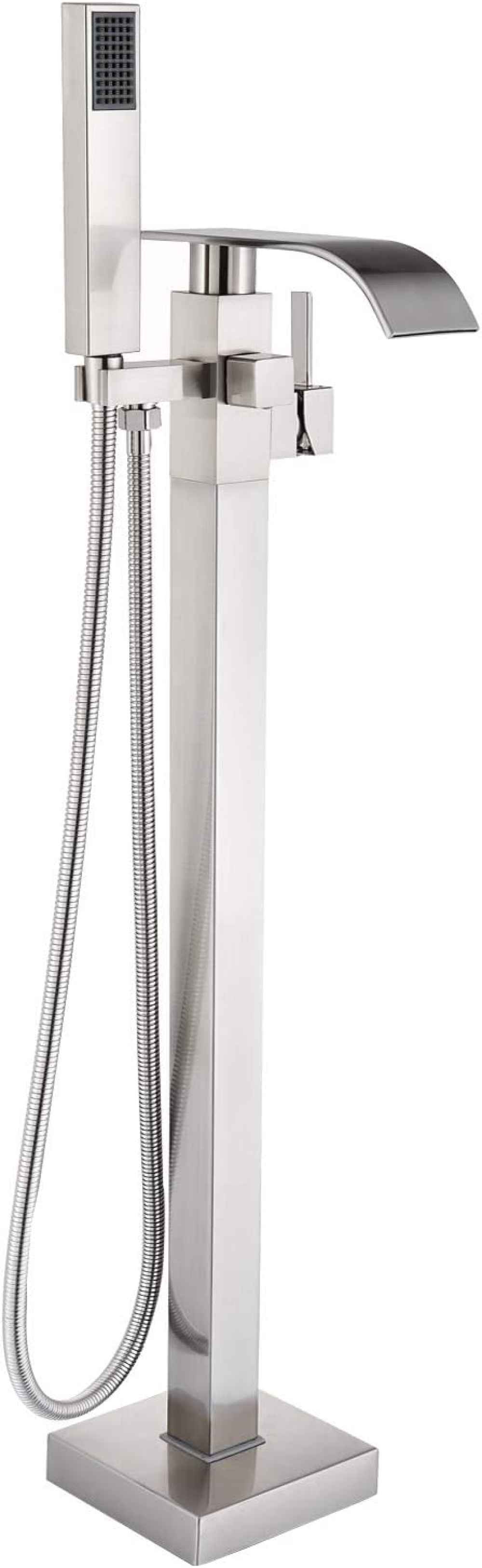 1 Hole  Brushed Bathtub Shower Faucet Brushed Nickel Brass