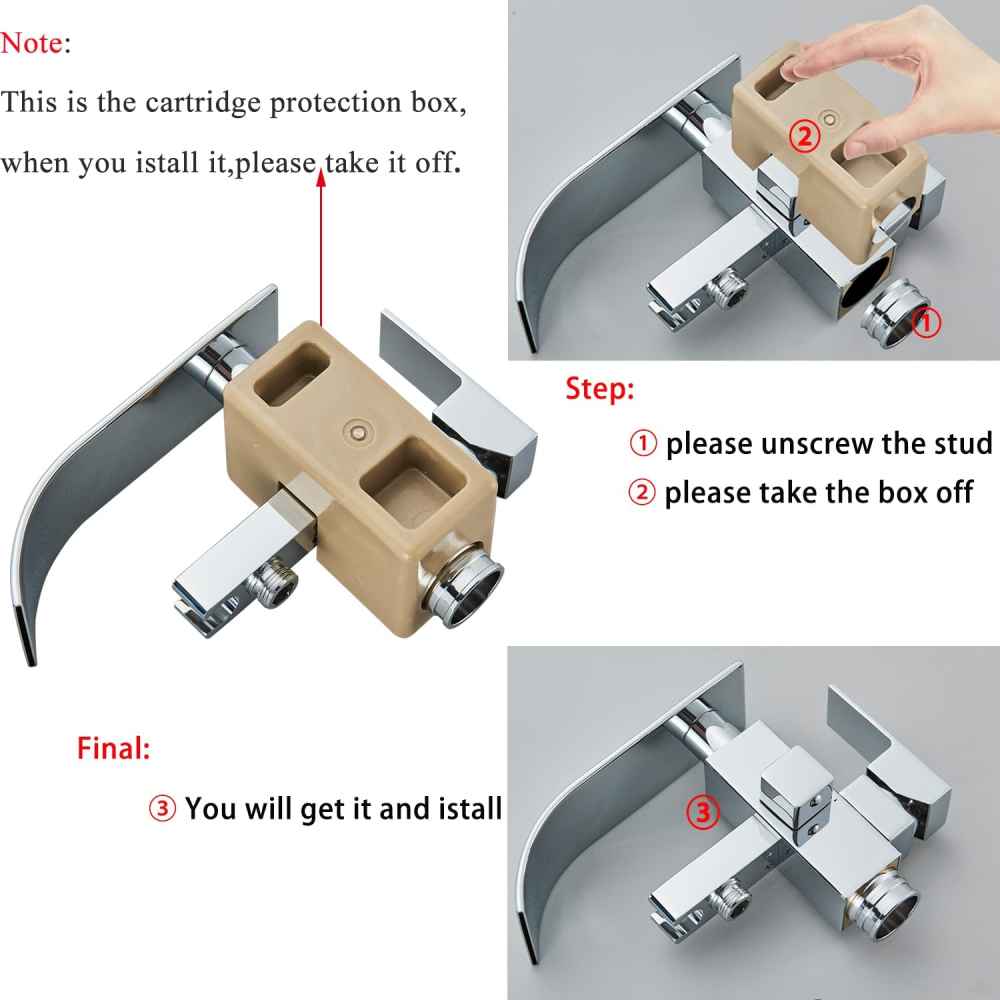 1 Hole Chrome Bathtub Shower Faucet Chrome Stainless Steel