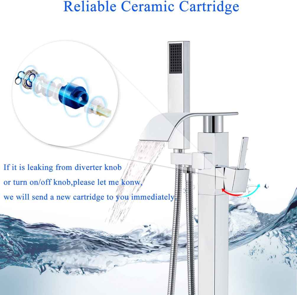 1 Hole Chrome Bathtub Shower Faucet Chrome Stainless Steel