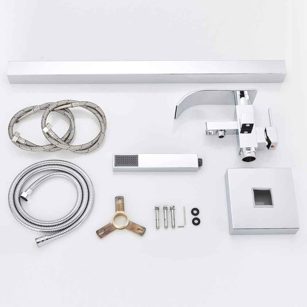 1 Hole Chrome Bathtub Shower Faucet Chrome Stainless Steel