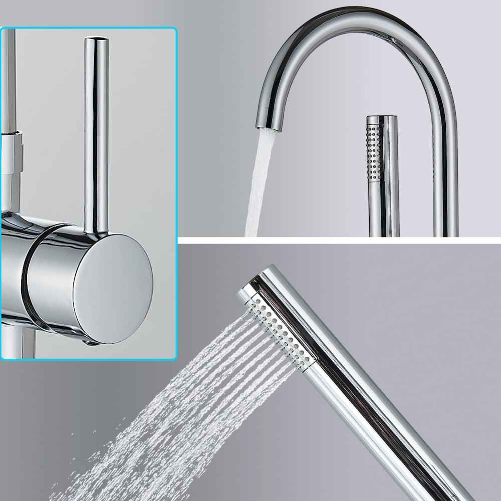 1 Hole Chrome Bathtub Shower Faucet Chrome Brass