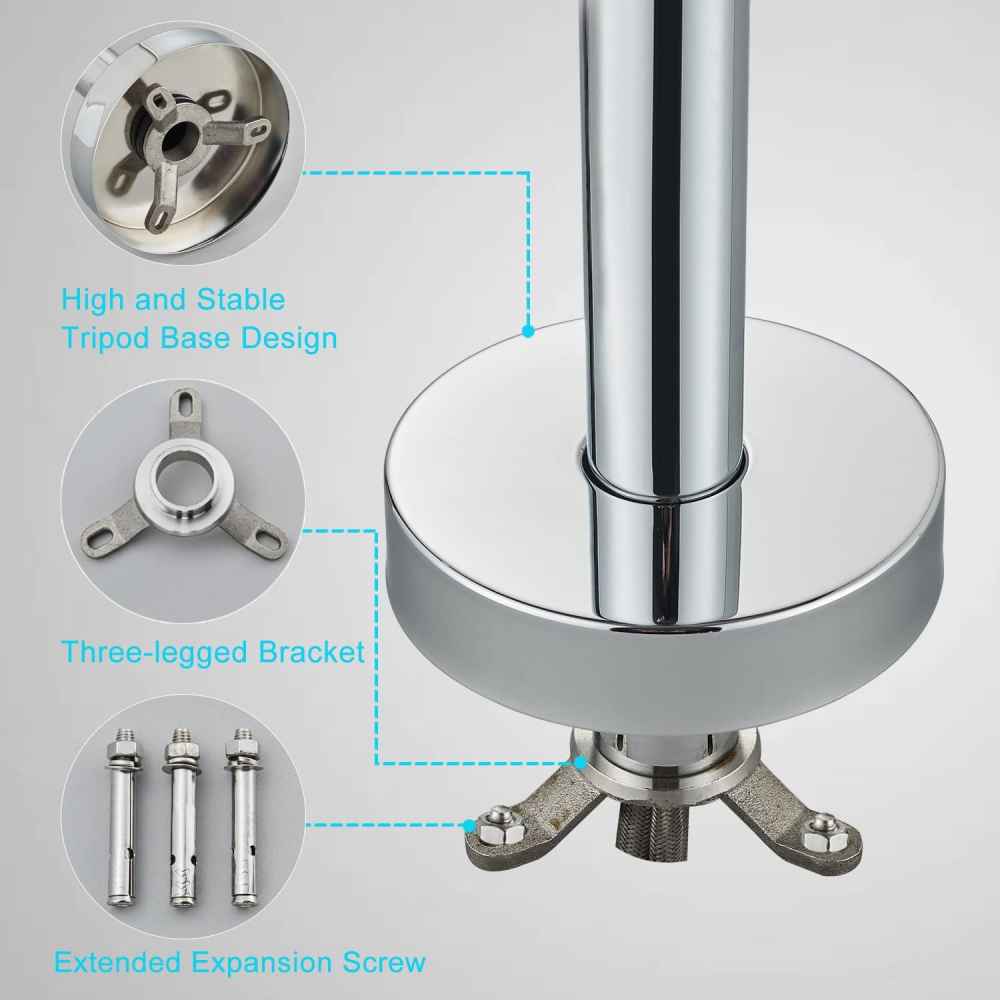 1 Hole Chrome Bathtub Shower Faucet Chrome Brass